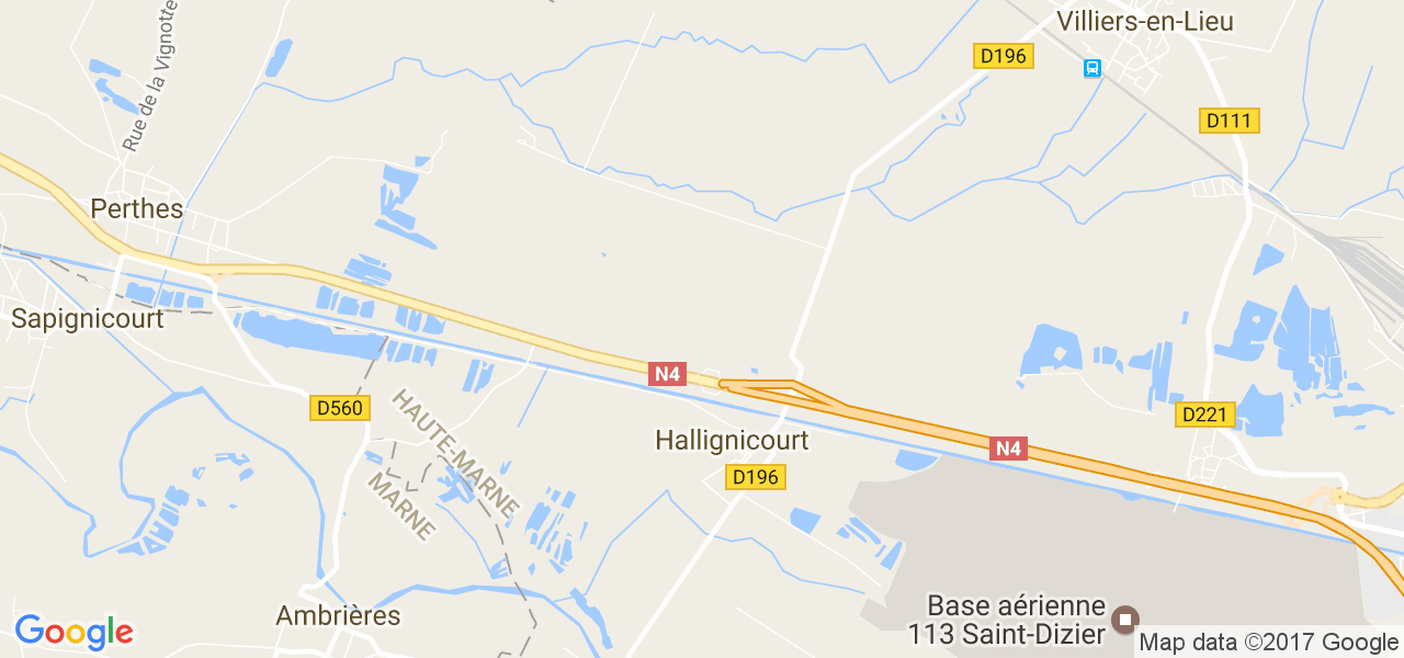 map de la ville de Hallignicourt