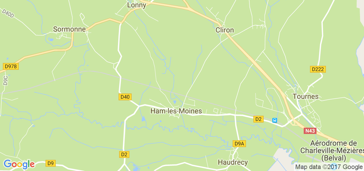 map de la ville de Ham-les-Moines