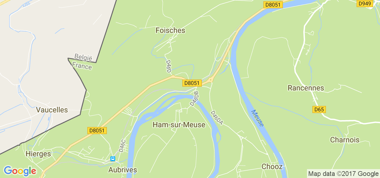 map de la ville de Ham-sur-Meuse