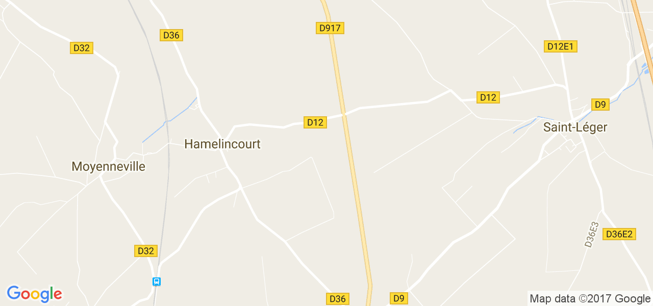 map de la ville de Hamelincourt