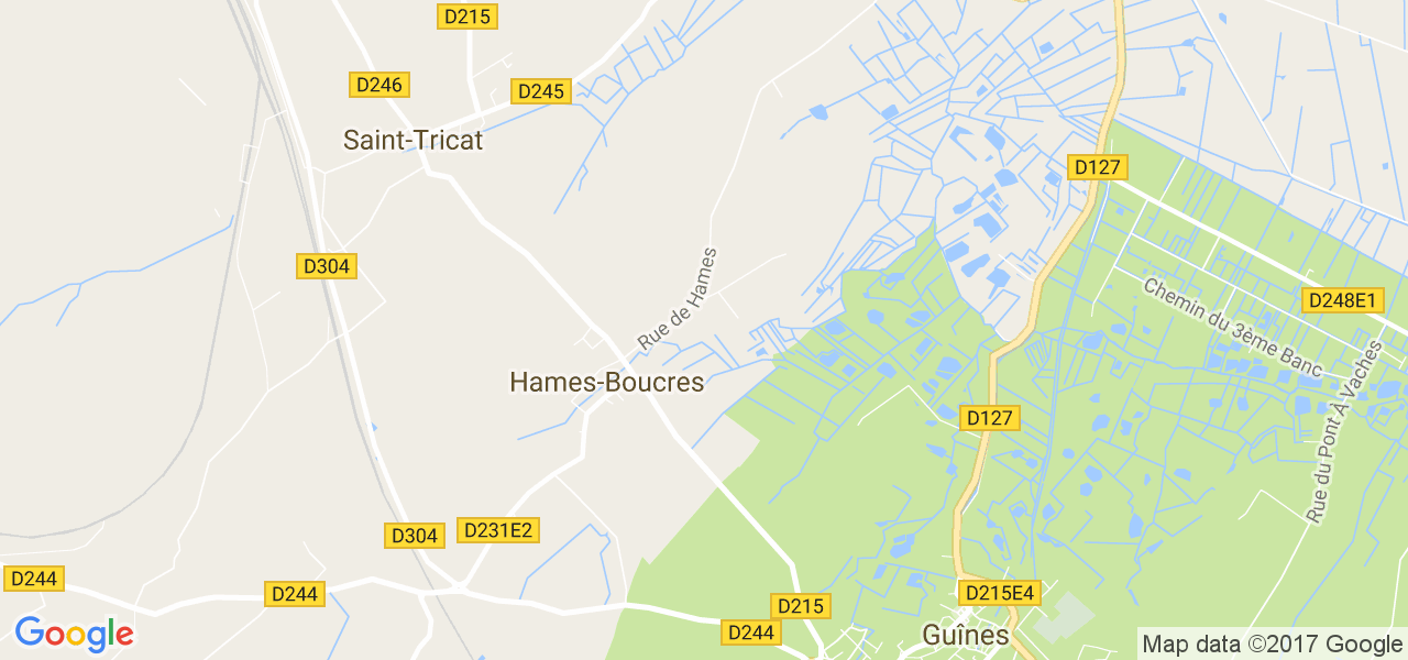 map de la ville de Hames-Boucres