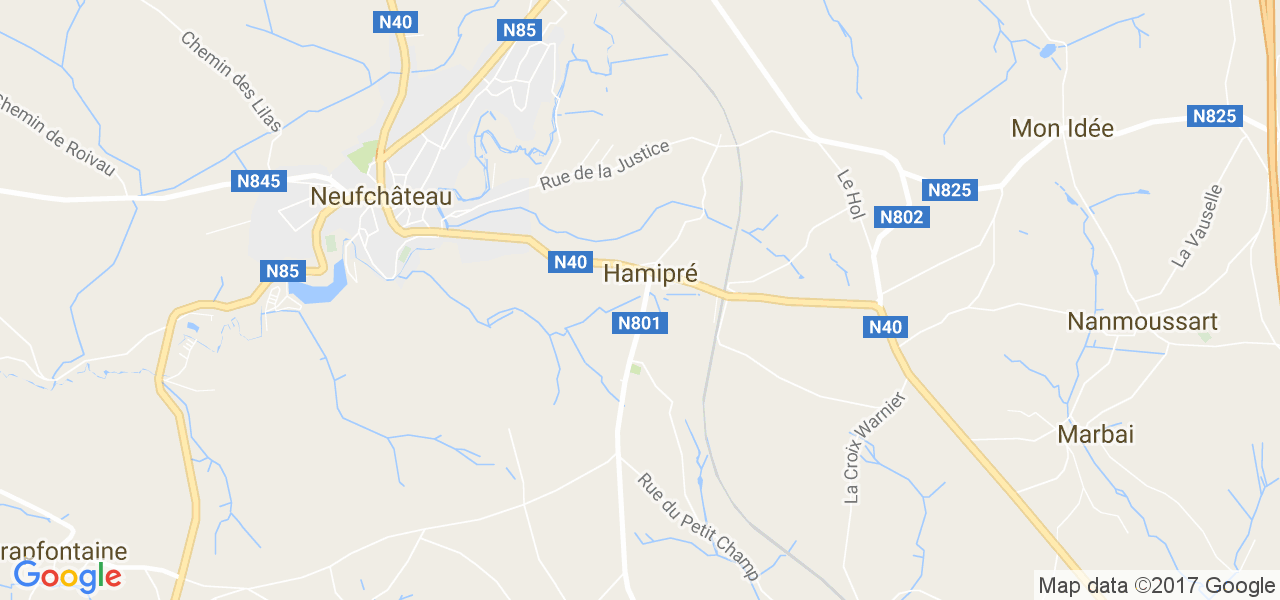 map de la ville de Hamipré