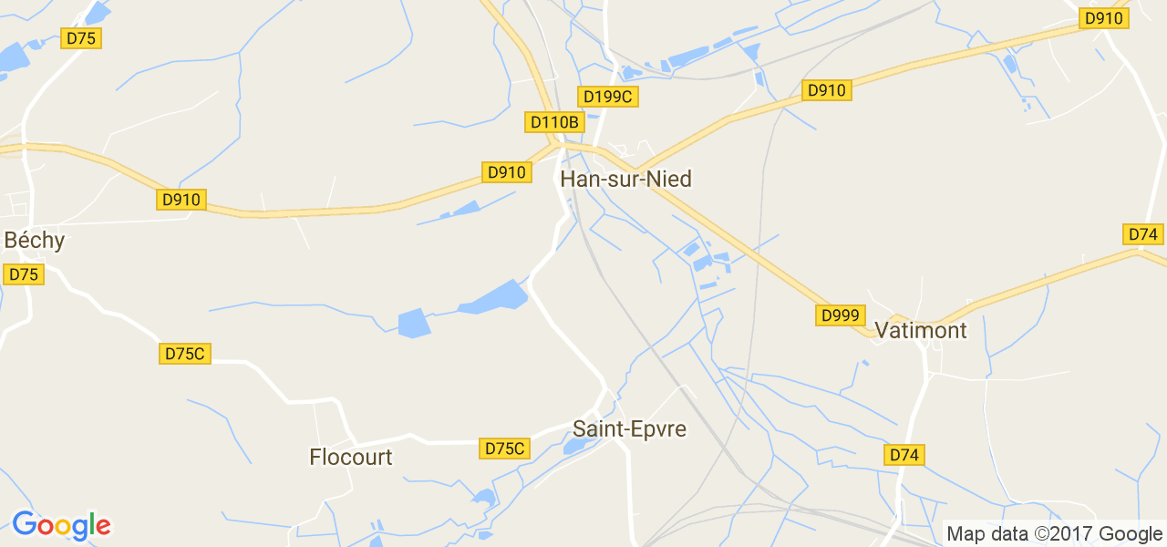 map de la ville de Han-sur-Nied