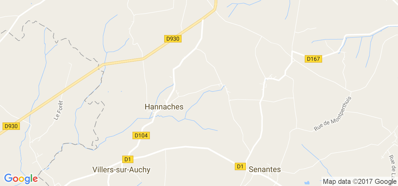 map de la ville de Hannaches