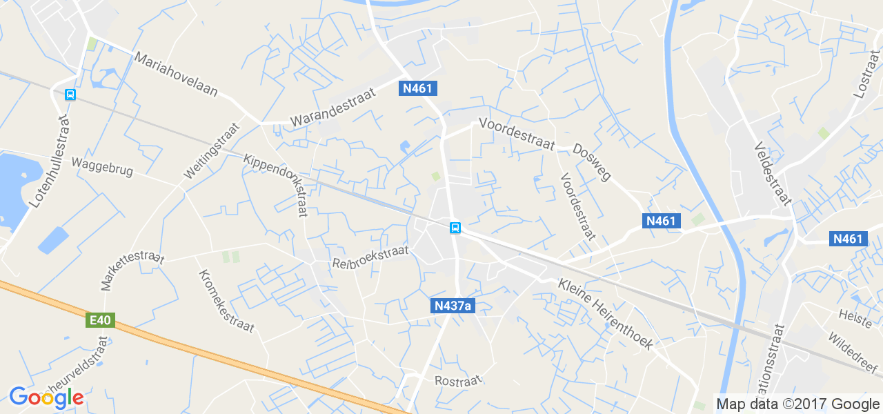 map de la ville de Hansbeke