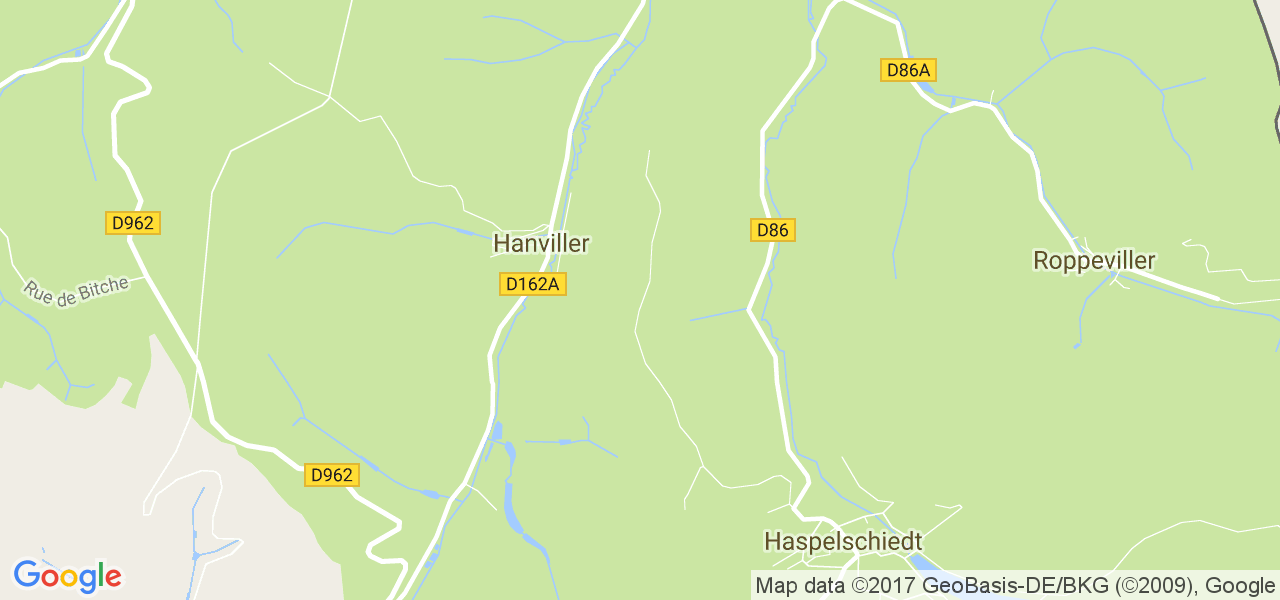 map de la ville de Hanviller