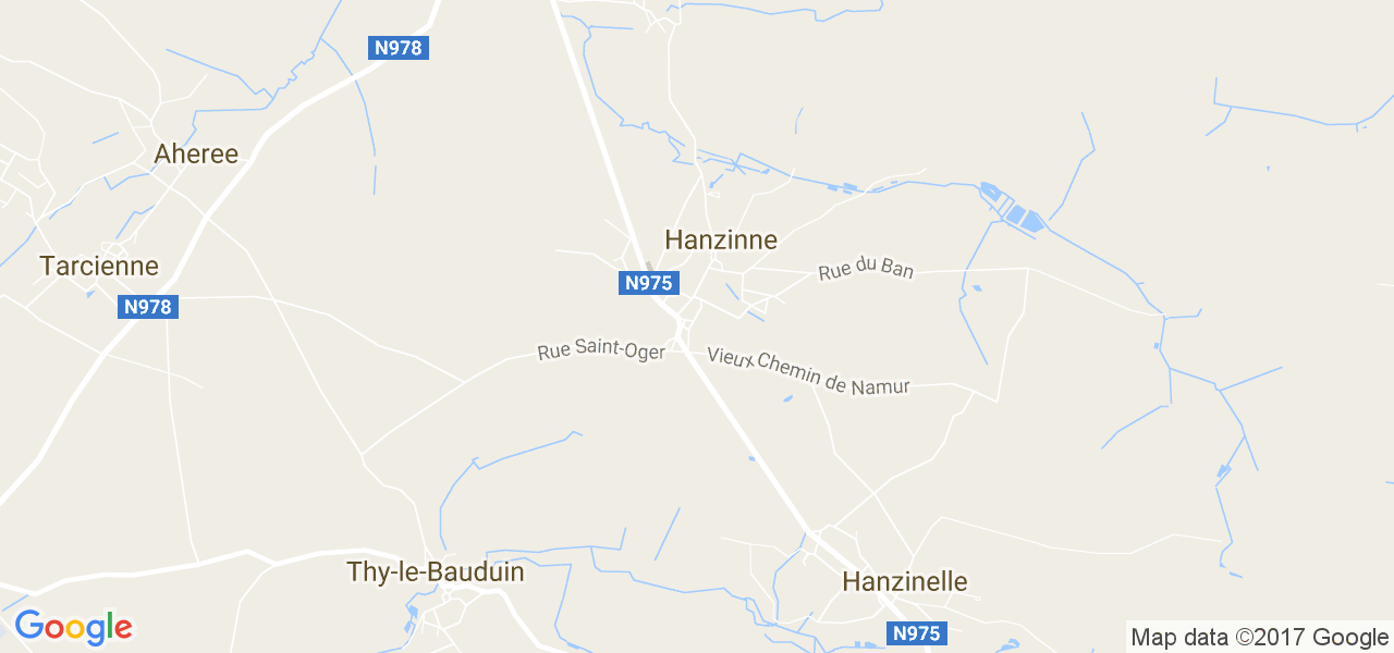 map de la ville de Hanzinne