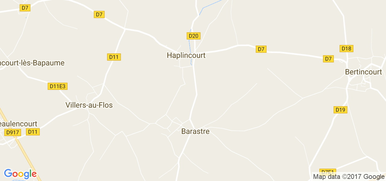 map de la ville de Haplincourt