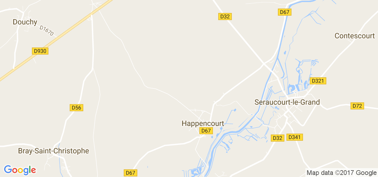 map de la ville de Happencourt