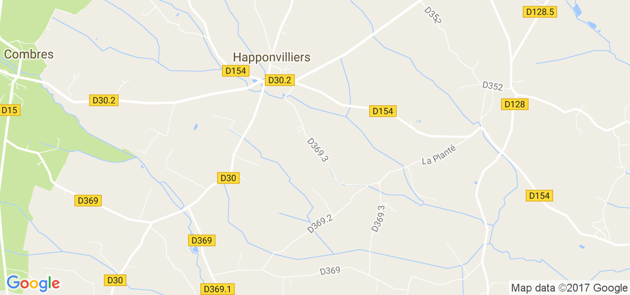 map de la ville de Happonvilliers