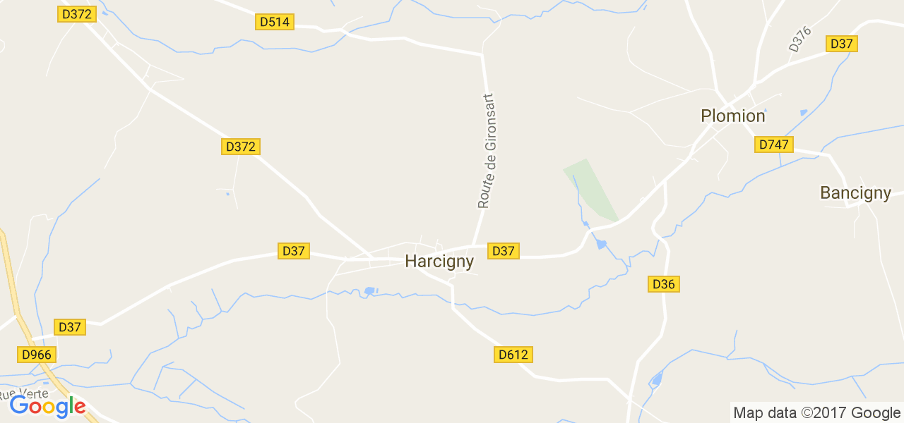 map de la ville de Harcigny