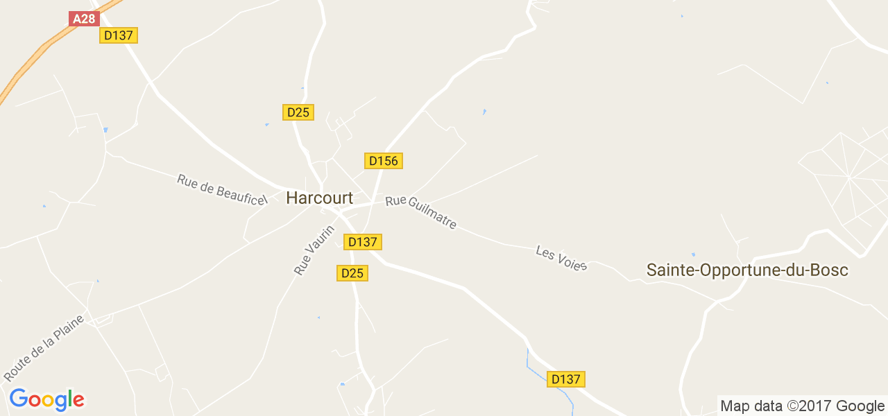 map de la ville de Harcourt