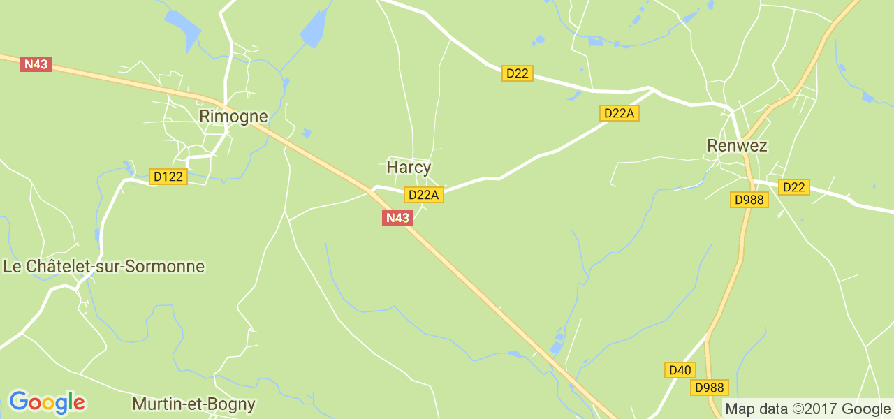 map de la ville de Harcy