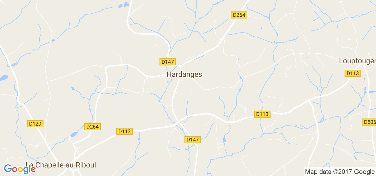 map de la ville de Hardanges