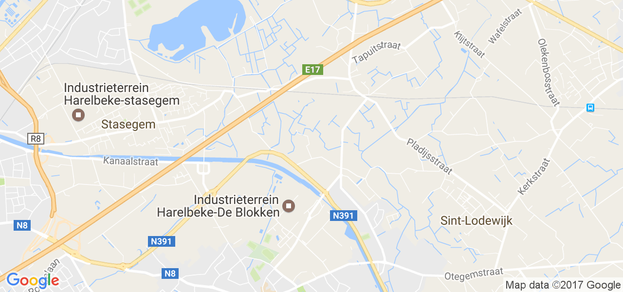 map de la ville de Harelbeke