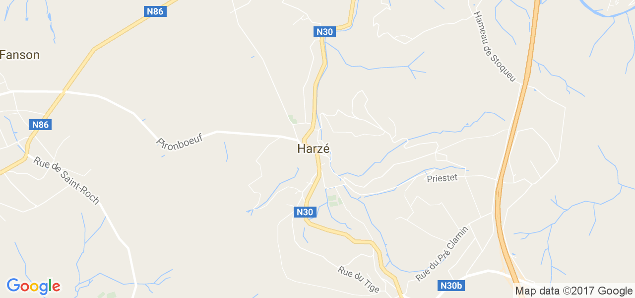 map de la ville de Harzé