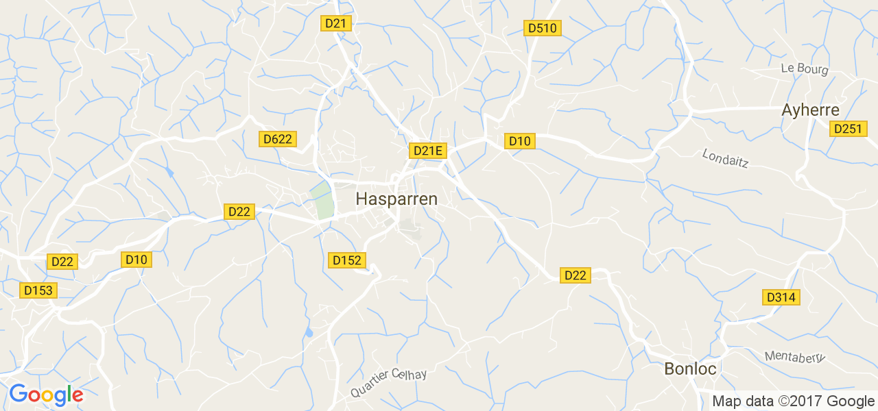 map de la ville de Hasparren