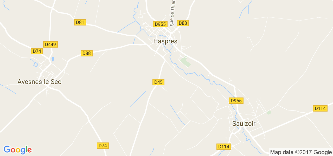 map de la ville de Haspres