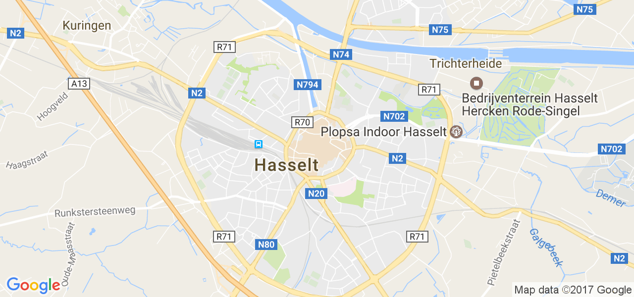 map de la ville de Hasselt