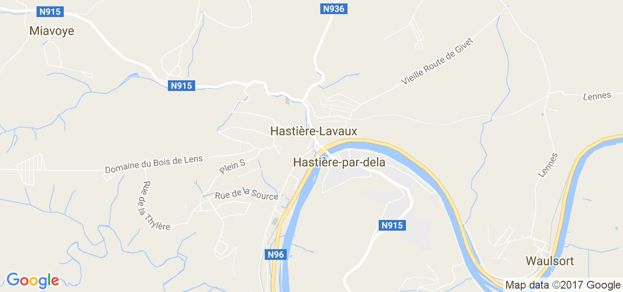 map de la ville de Hastière-Lavaux