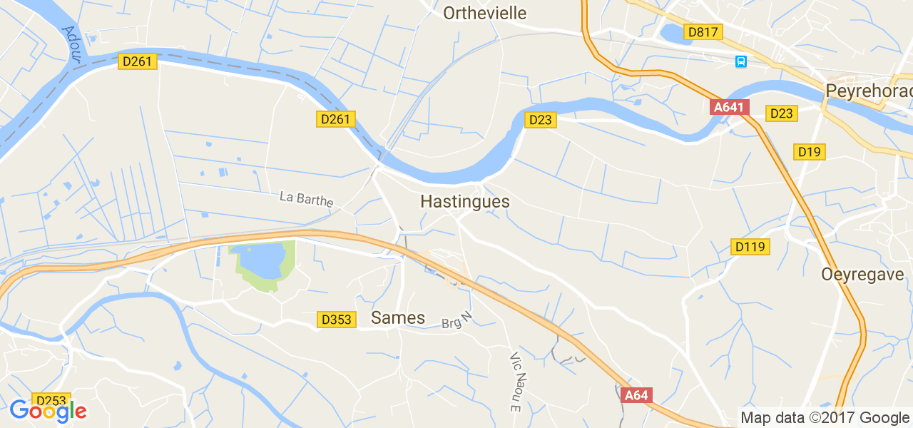 map de la ville de Hastingues