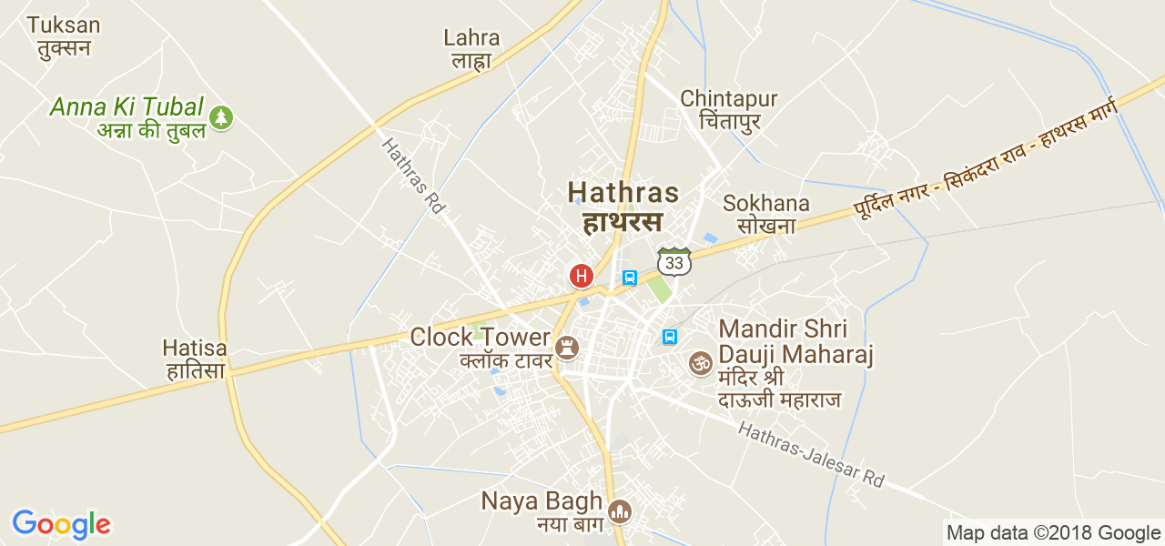 map de la ville de Hathras