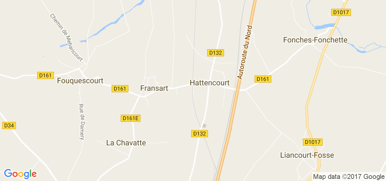 map de la ville de Hattencourt