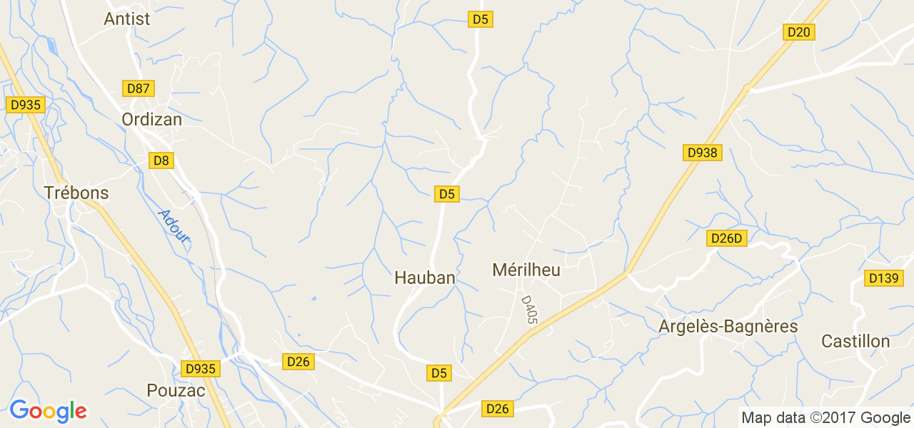 map de la ville de Hauban