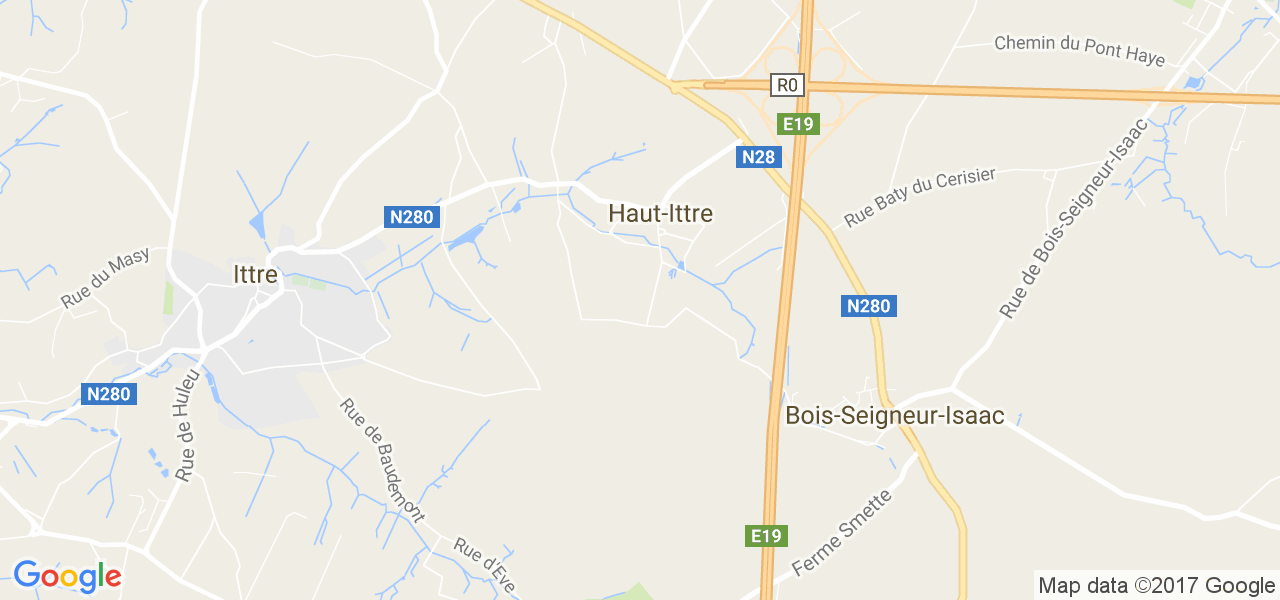 map de la ville de Haut-Ittre