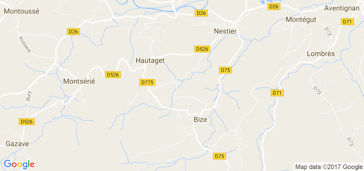 map de la ville de Hautaget