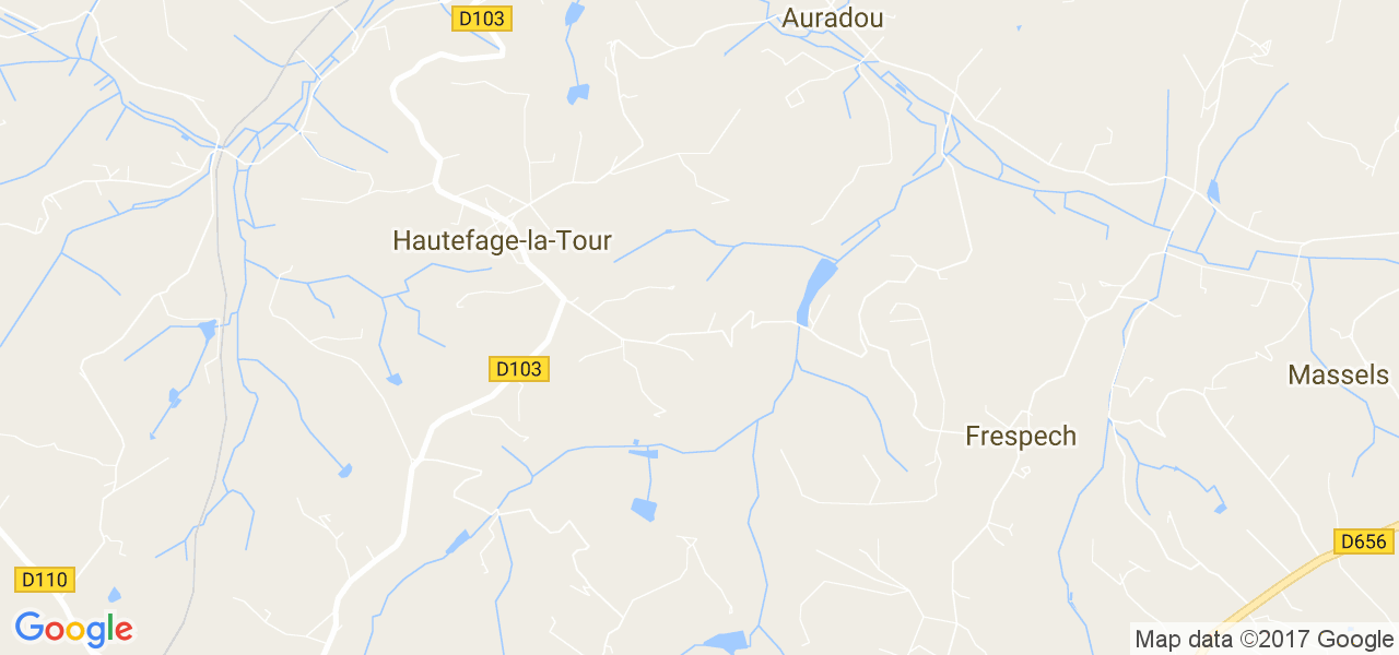 map de la ville de Hautefage-la-Tour