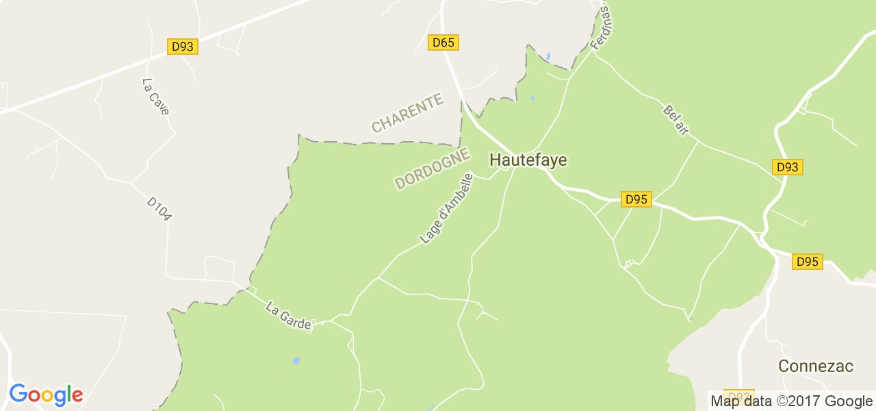 map de la ville de Hautefaye