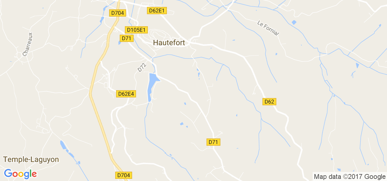 map de la ville de Hautefort