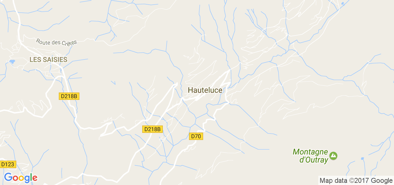 map de la ville de Hauteluce