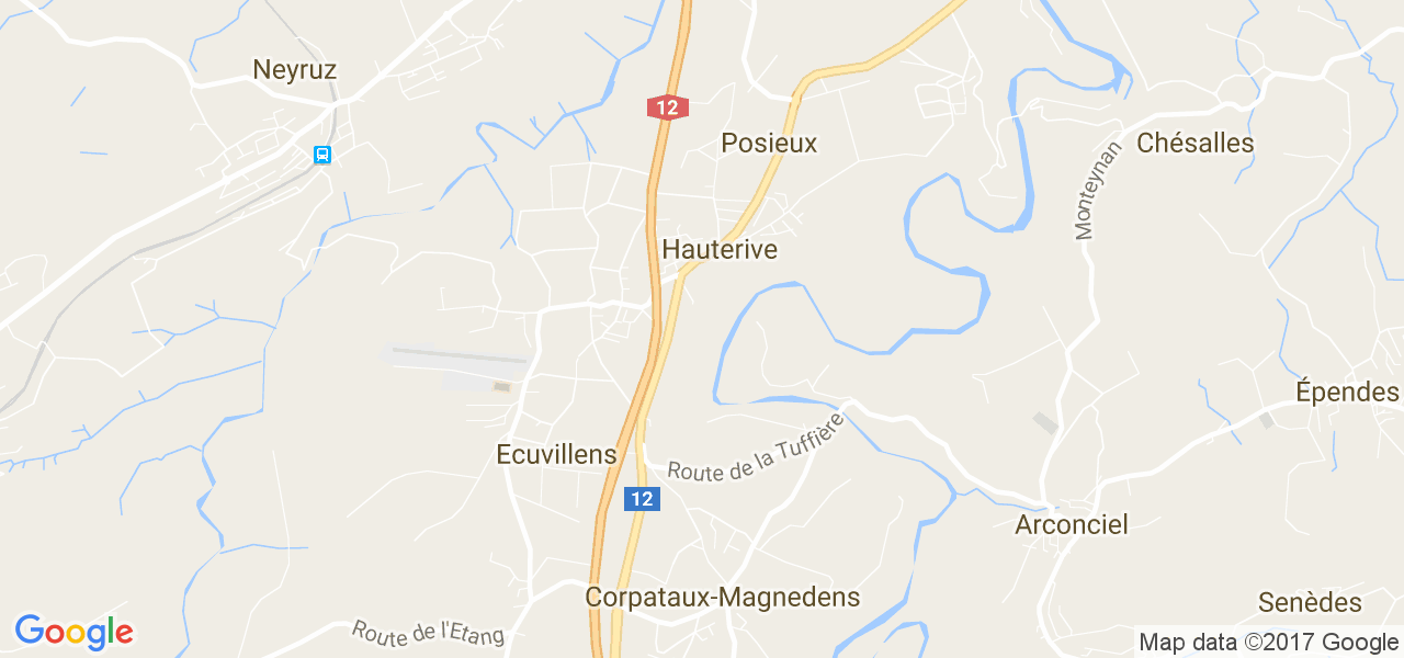 map de la ville de Hauterive