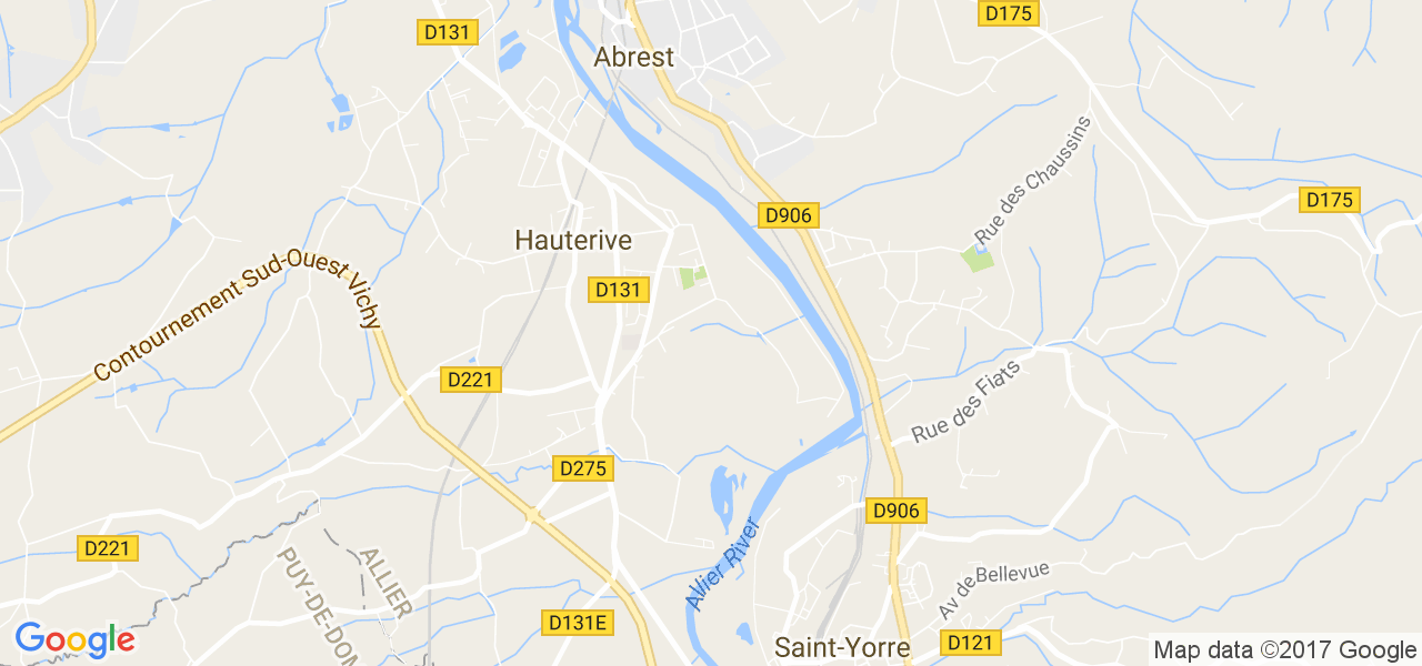 map de la ville de Hauterive