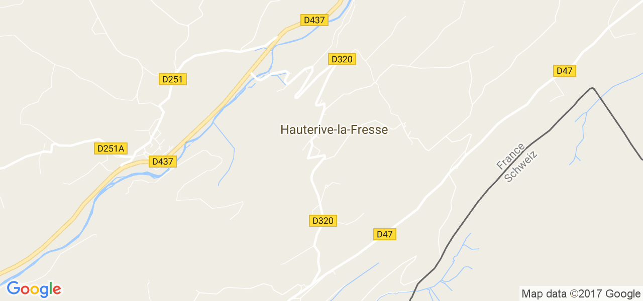 map de la ville de Hauterive-la-Fresse