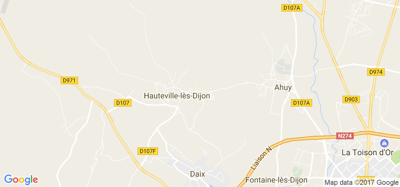 map de la ville de Hauteville-lès-Dijon