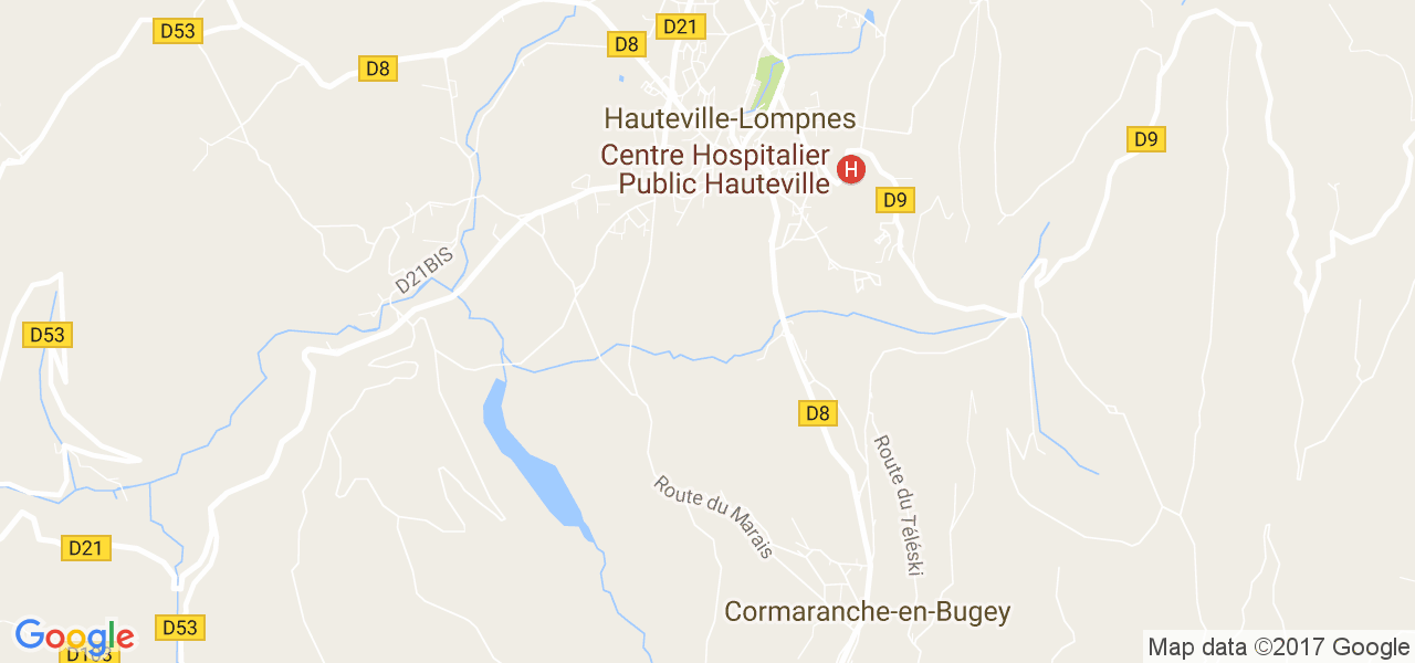 map de la ville de Hauteville-Lompnes