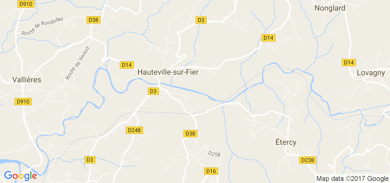 map de la ville de Hauteville-sur-Fier