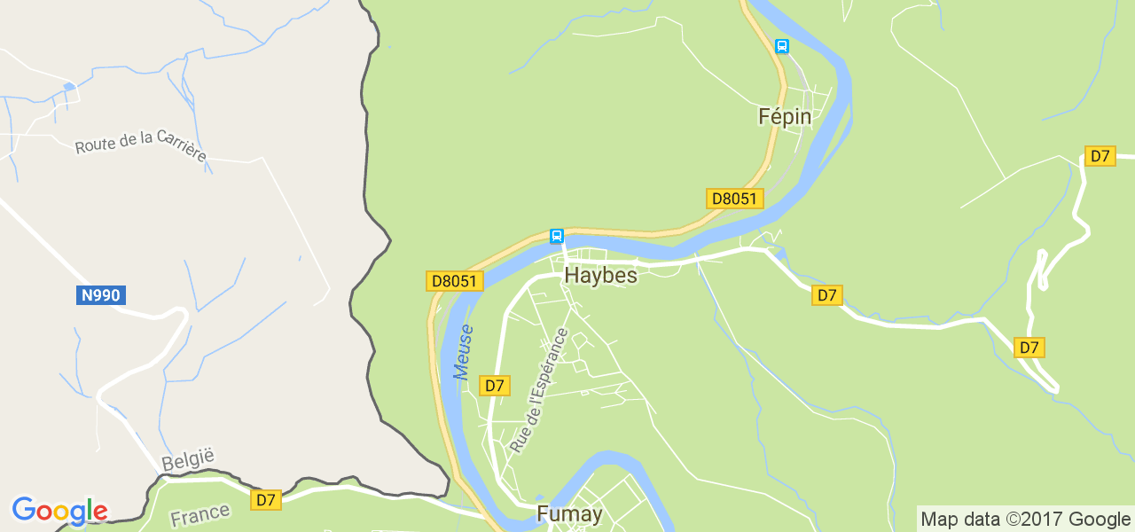 map de la ville de Haybes