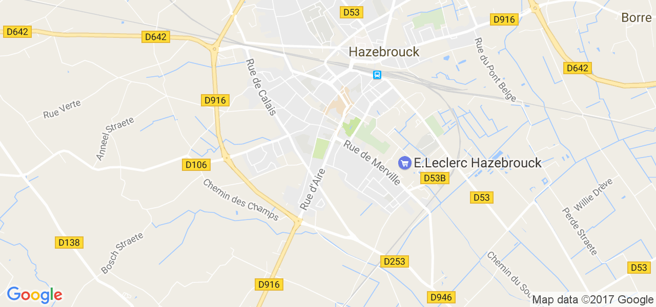 map de la ville de Hazebrouck