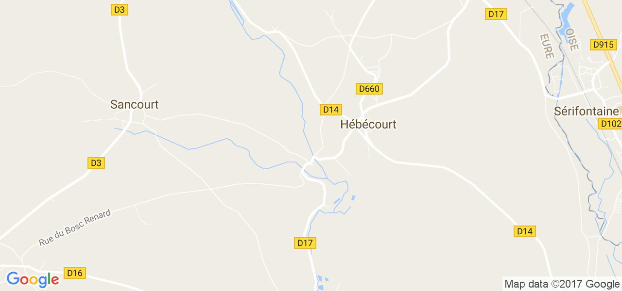 map de la ville de Hébécourt