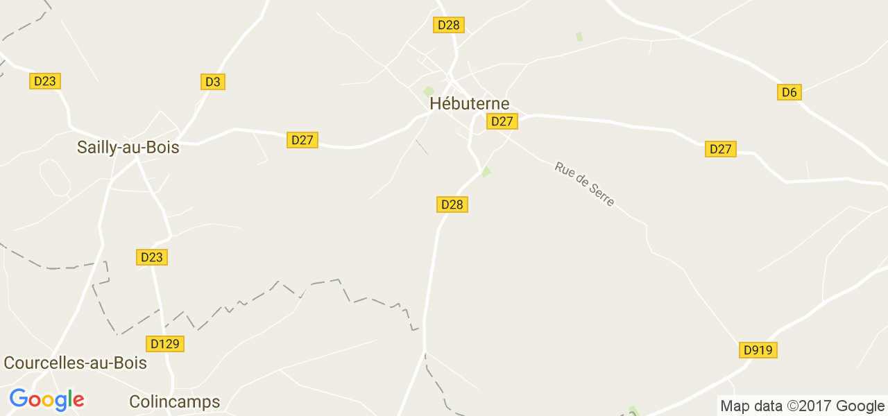 map de la ville de Hébuterne