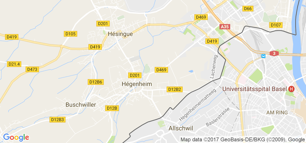 map de la ville de Hégenheim