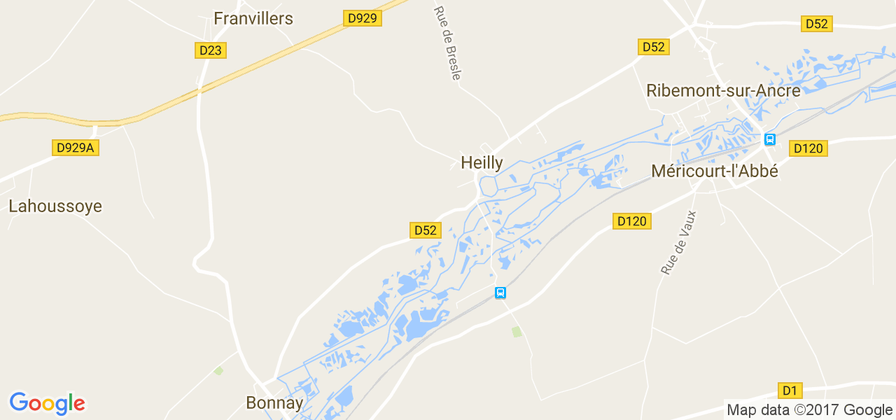 map de la ville de Heilly