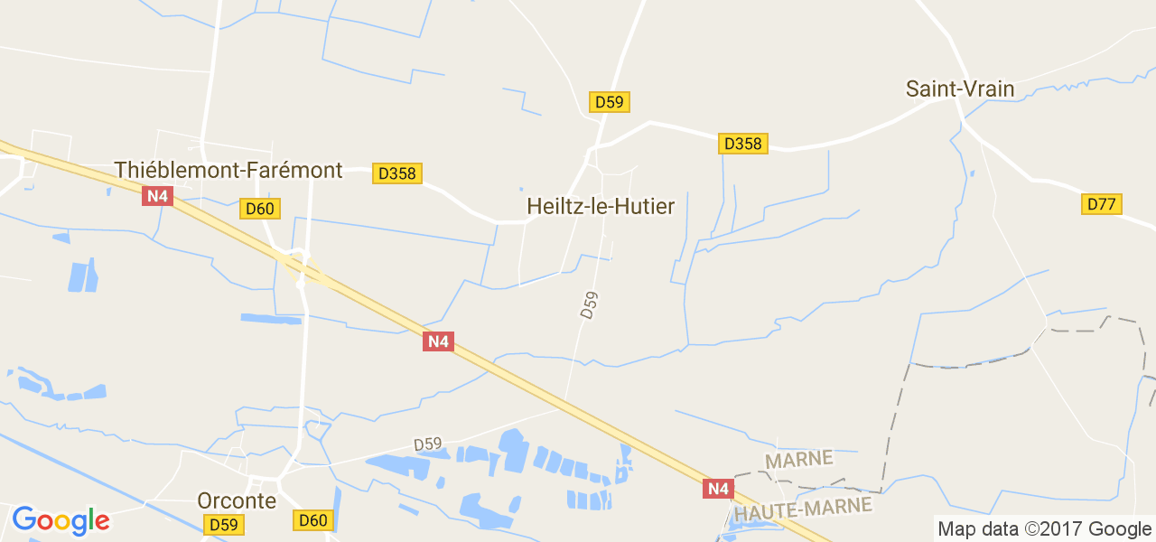 map de la ville de Heiltz-le-Hutier