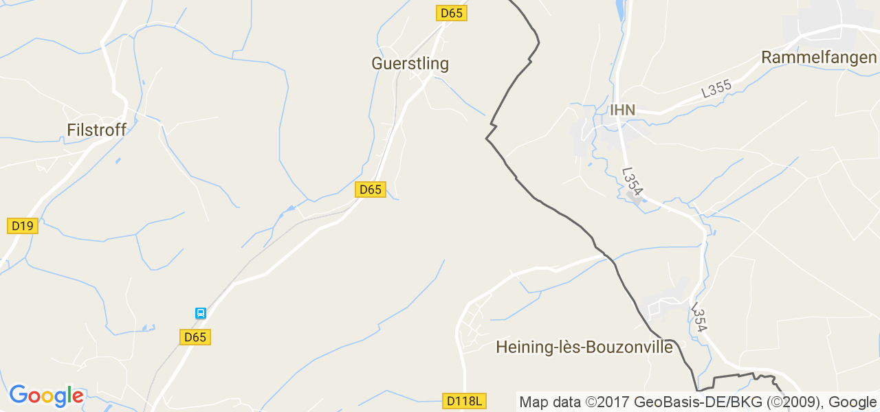 map de la ville de Heining-lès-Bouzonville