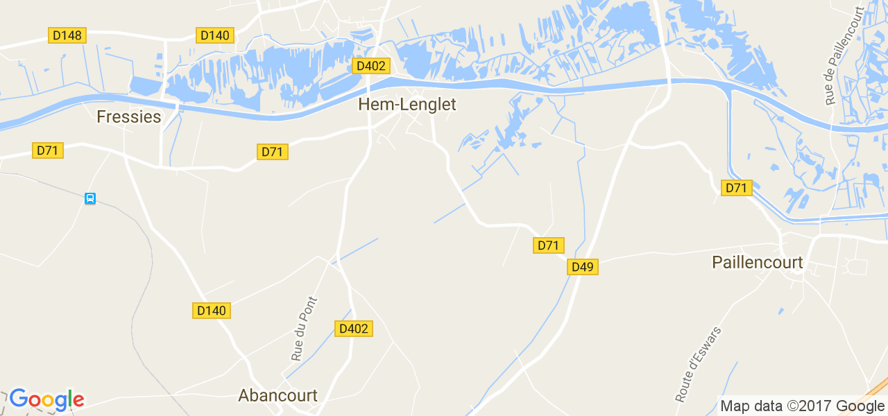 map de la ville de Hem-Lenglet