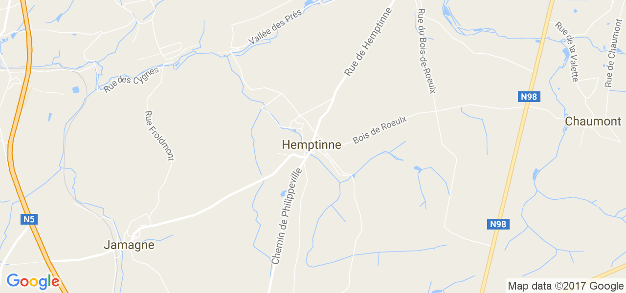 map de la ville de Hemptinne-Lez-Florennes